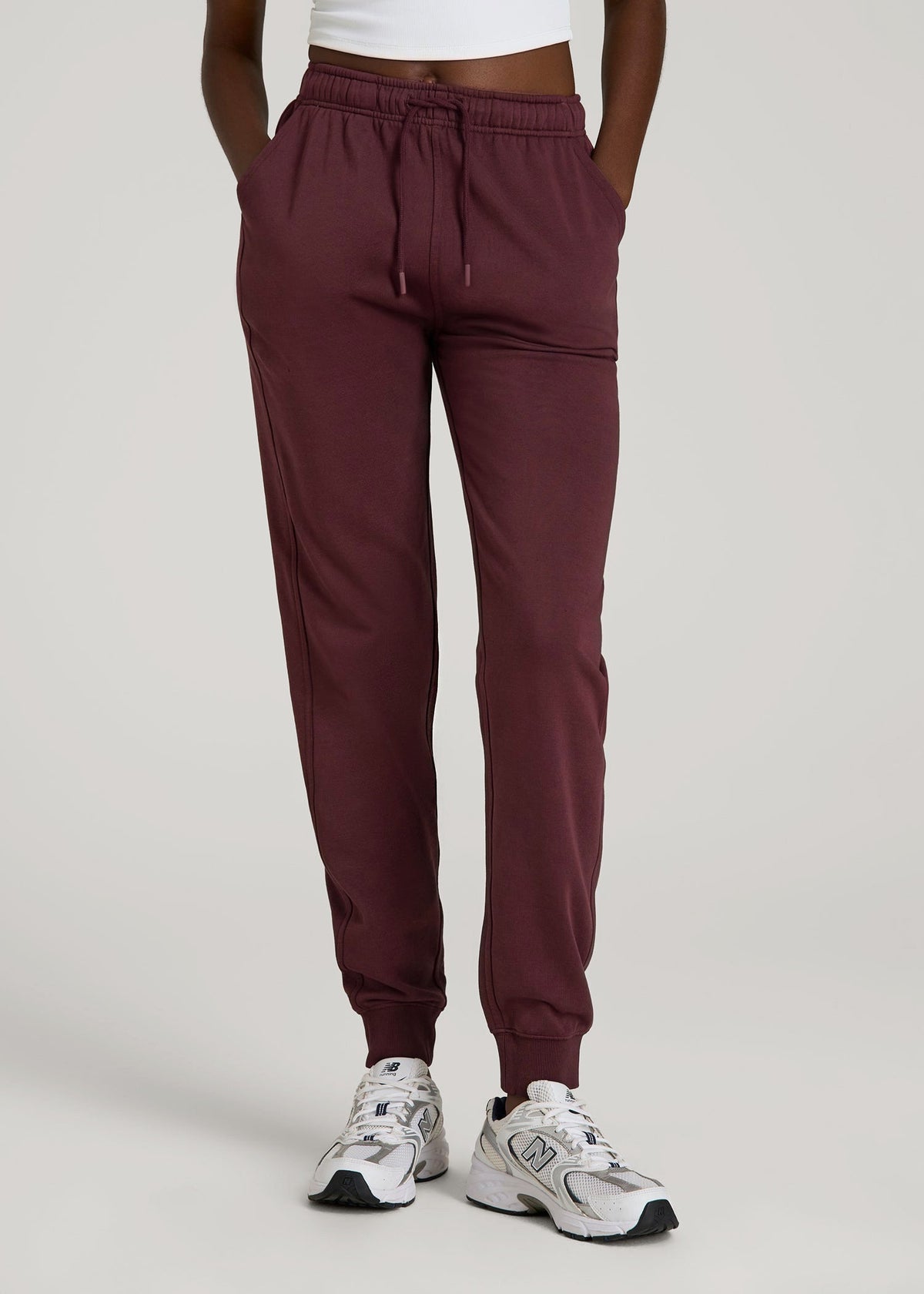 American Tall For Sale | Garment Dyed Joggers for Tall Women in Washed Tawny Port