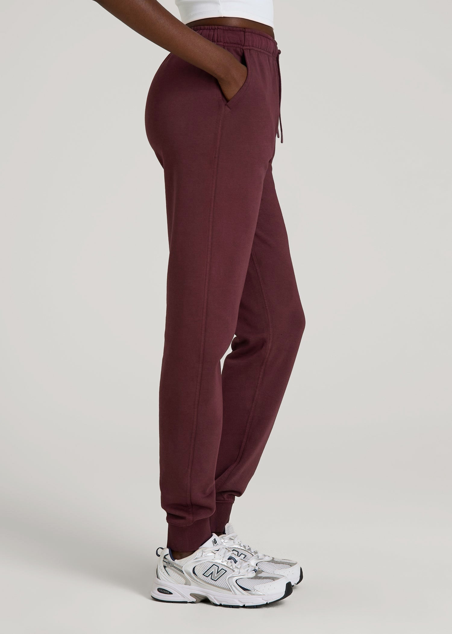 American Tall For Sale | Garment Dyed Joggers for Tall Women in Washed Tawny Port