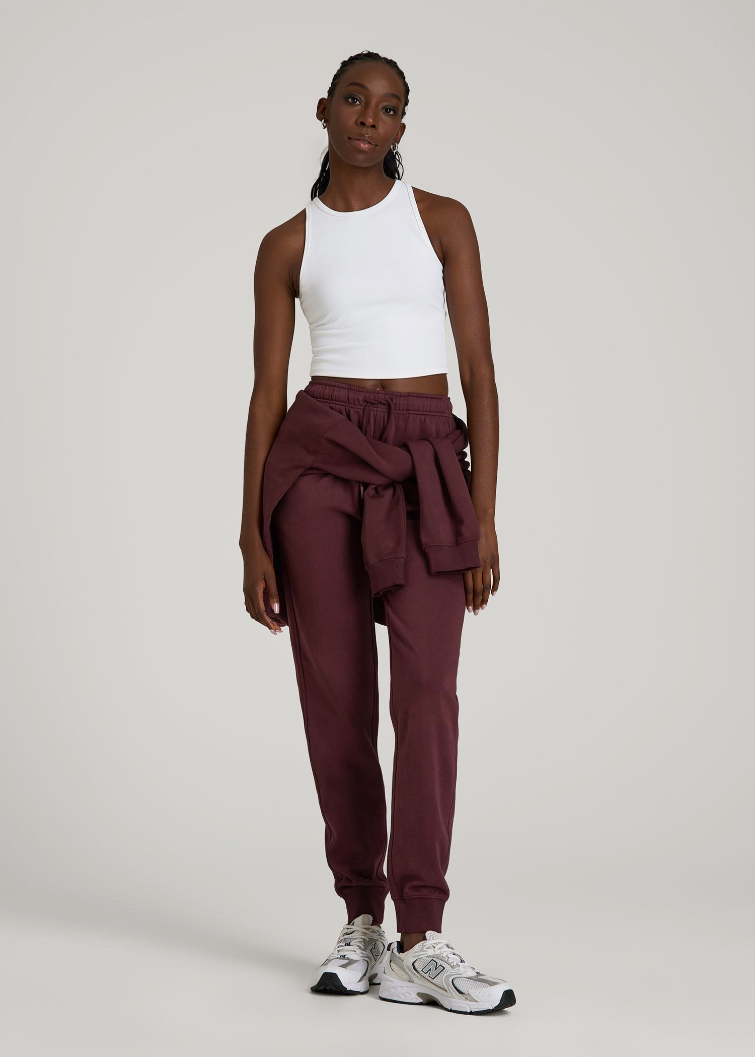 American Tall For Sale | Garment Dyed Joggers for Tall Women in Washed Tawny Port