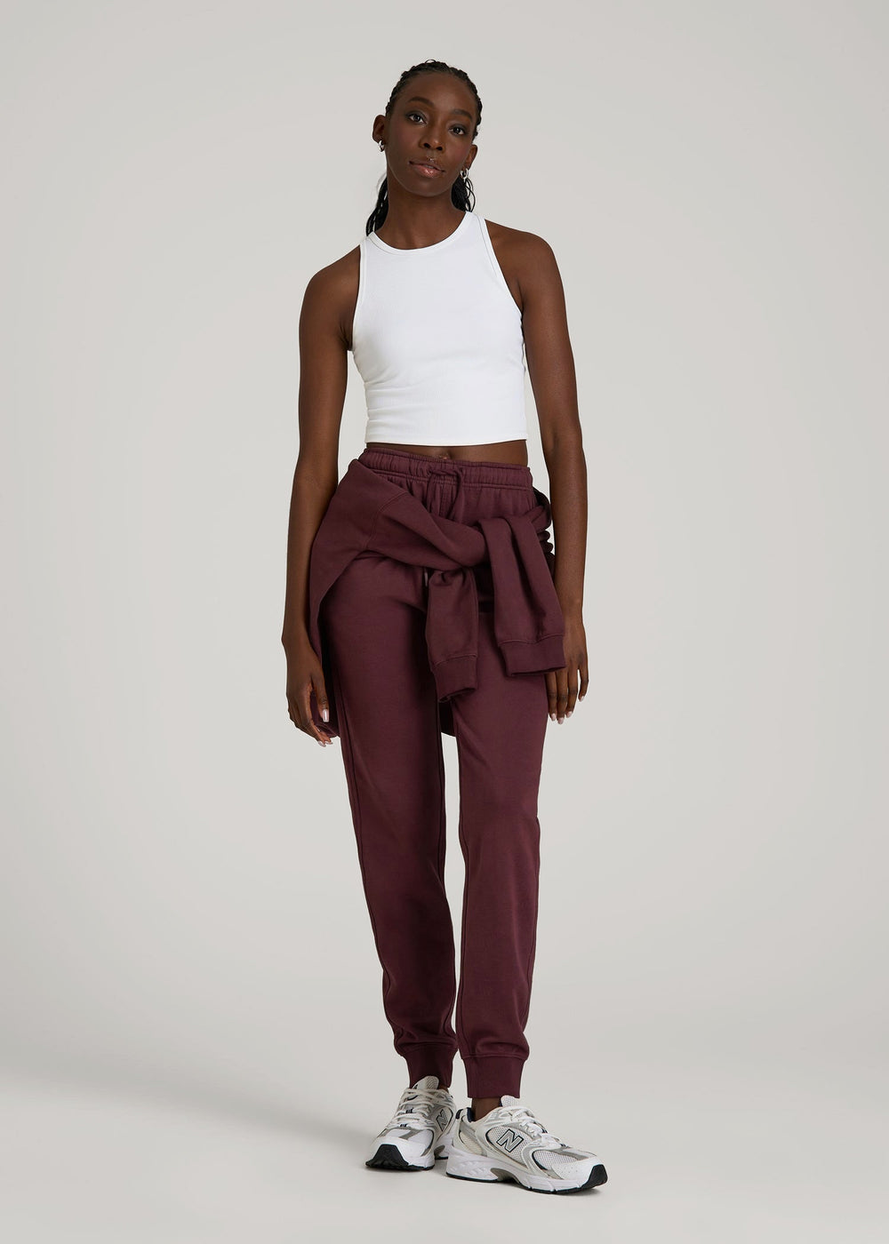 American Tall For Sale | Garment Dyed Joggers for Tall Women in Washed Tawny Port