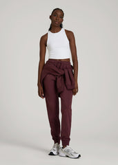 American Tall For Sale | Garment Dyed Joggers for Tall Women in Washed Tawny Port