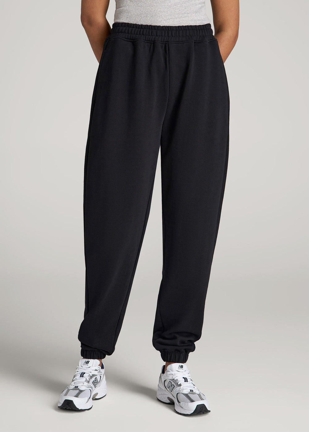 American Tall Online Shop | Wearever Oversized French Terry Joggers for Tall Women in Black