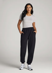 American Tall Online Shop | Wearever Oversized French Terry Joggers for Tall Women in Black