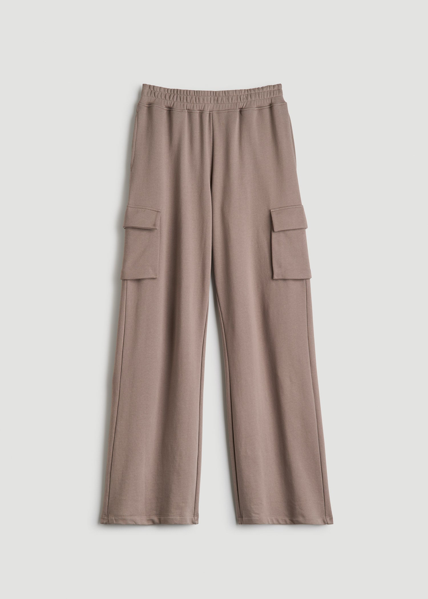 American Tall Sale | French Terry Wide Leg Cargo Sweatpants for Tall Women in Portobello