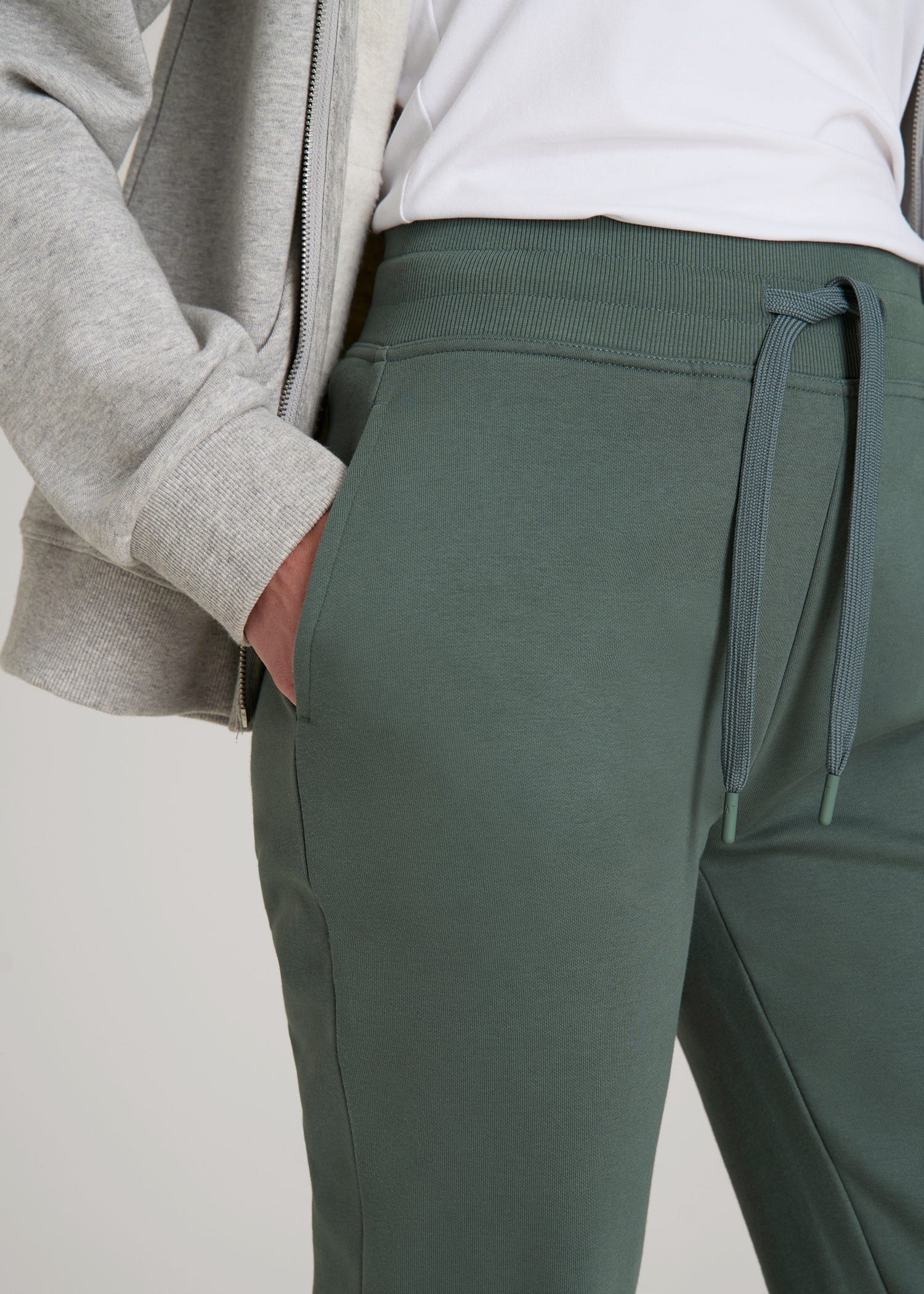 American Tall Outlet | Wearever Fleece Open-Bottom Sweatpants for Tall Women in Balsam Green