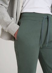 American Tall Outlet | Wearever Fleece Open-Bottom Sweatpants for Tall Women in Balsam Green