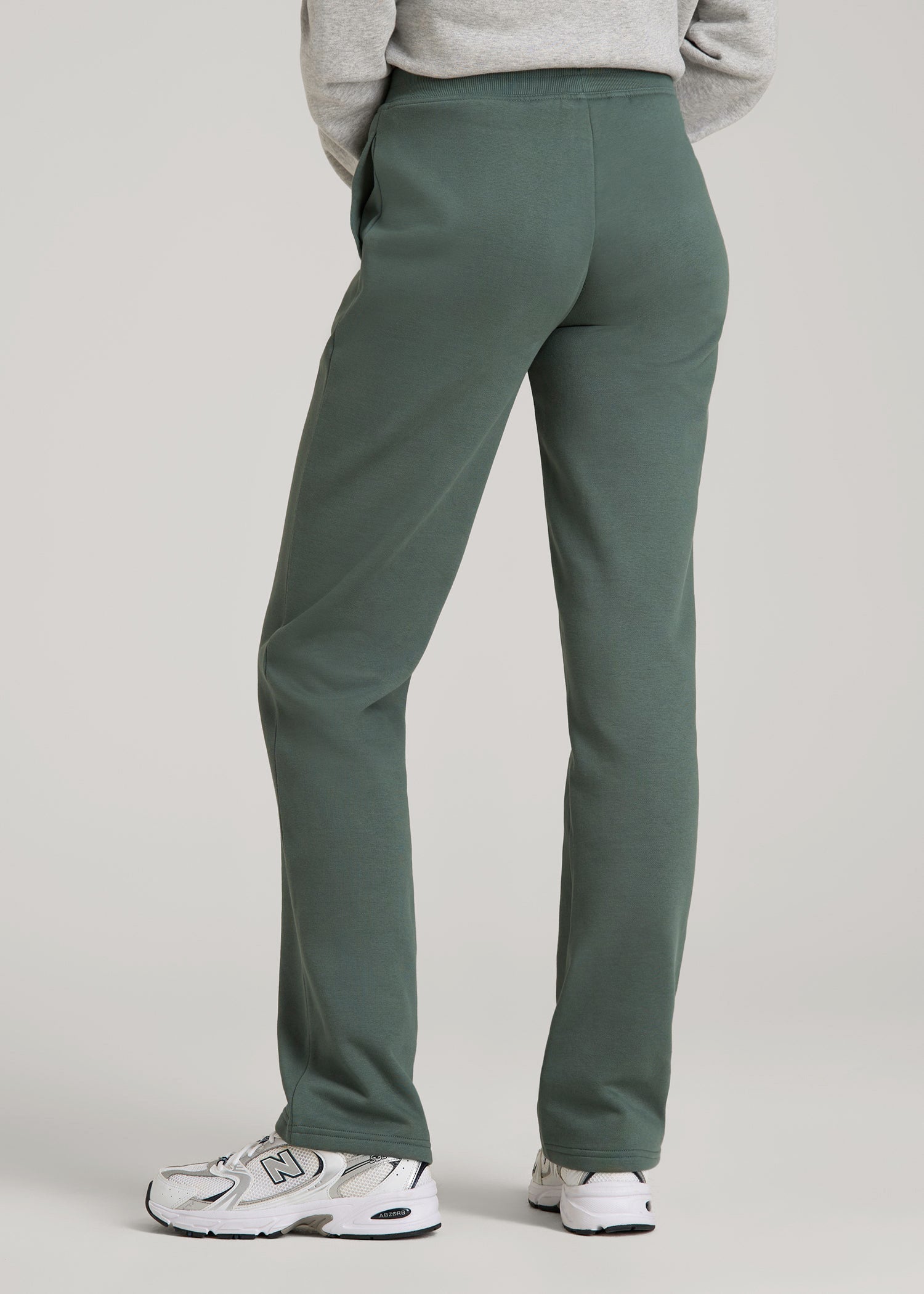 American Tall Outlet | Wearever Fleece Open-Bottom Sweatpants for Tall Women in Balsam Green