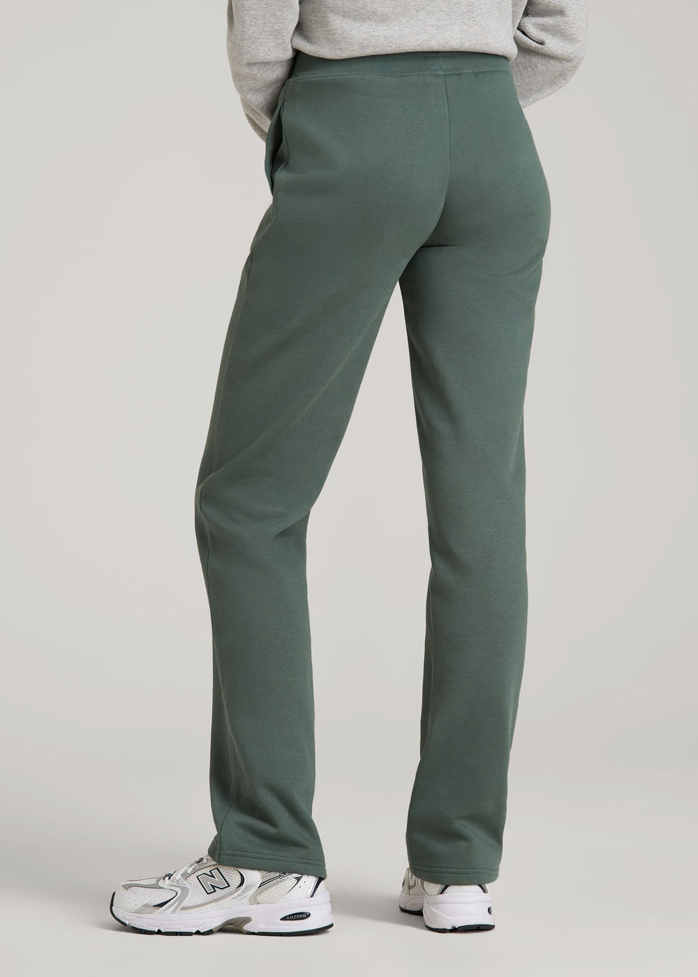 American Tall Outlet | Wearever Fleece Open-Bottom Sweatpants for Tall Women in Balsam Green