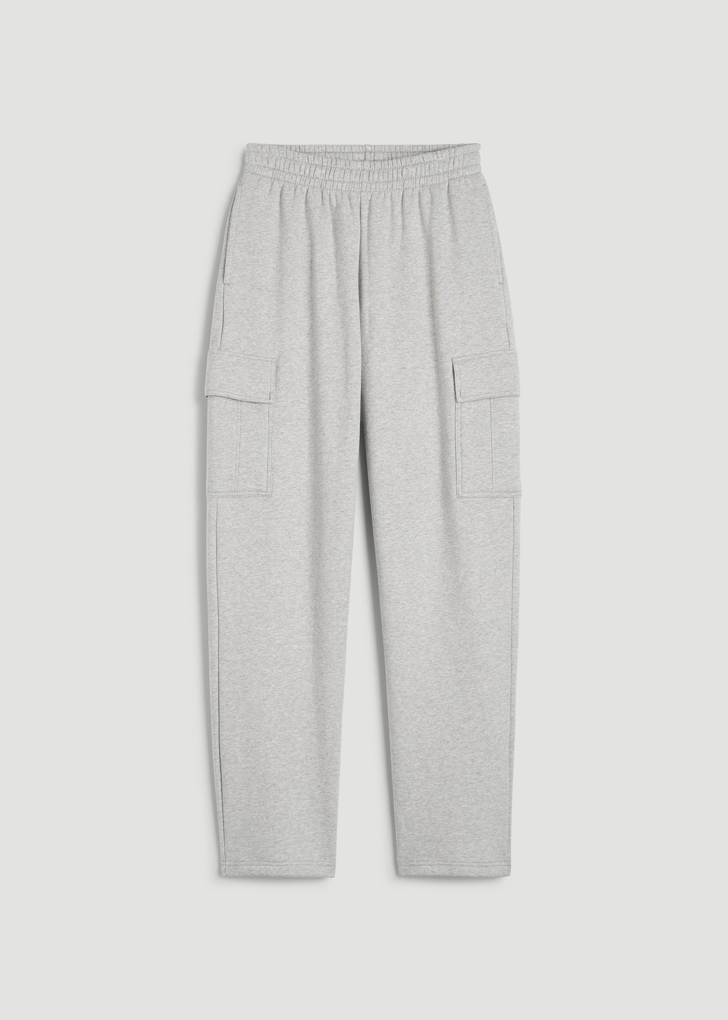 American Tall Discount | Mid Rise Cargo Fleece Sweatpants for Tall Women in Grey Mix