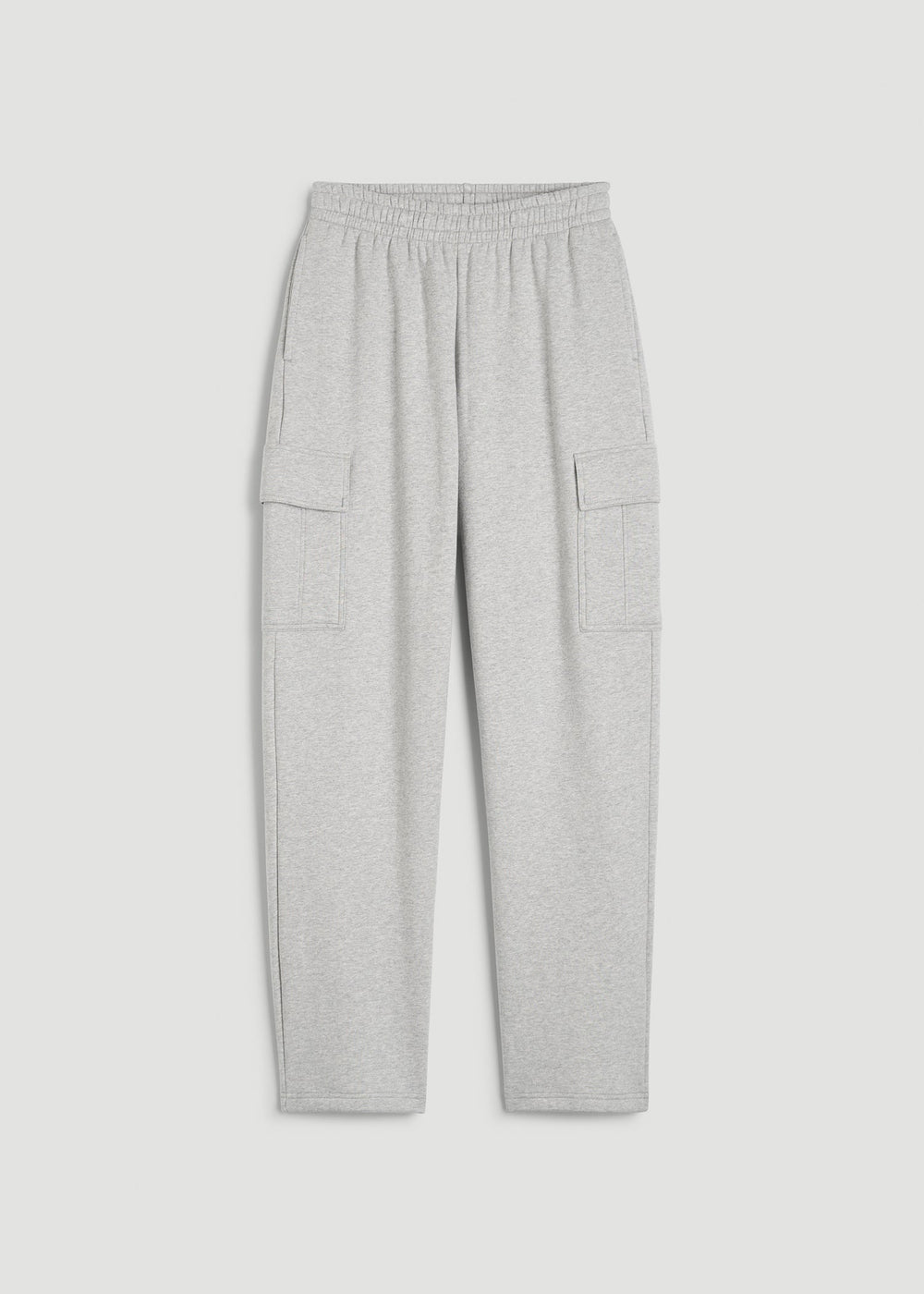 American Tall Discount | Mid Rise Cargo Fleece Sweatpants for Tall Women in Grey Mix