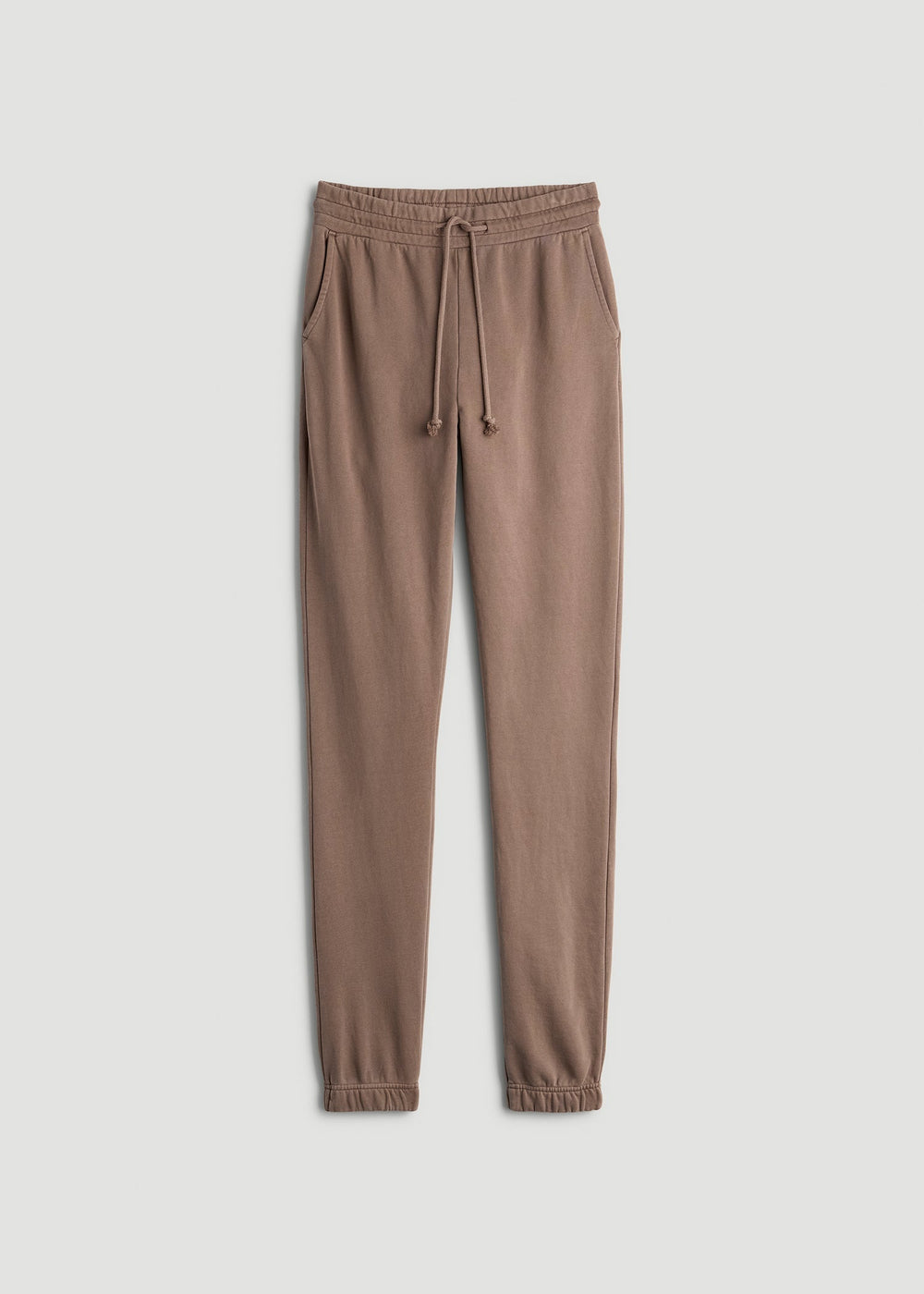 American Tall Online | Wearever Fleece Slim Fit High-Waisted Garment Dye Sweatpants for Tall Women in Latte