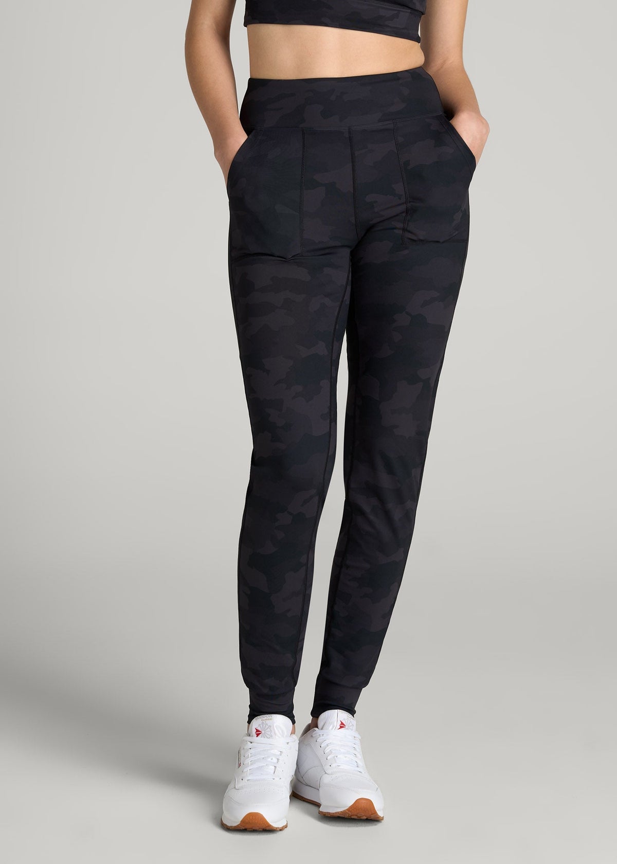American Tall Sale | Balance Pocket Joggers for Tall Women in Grey Camo