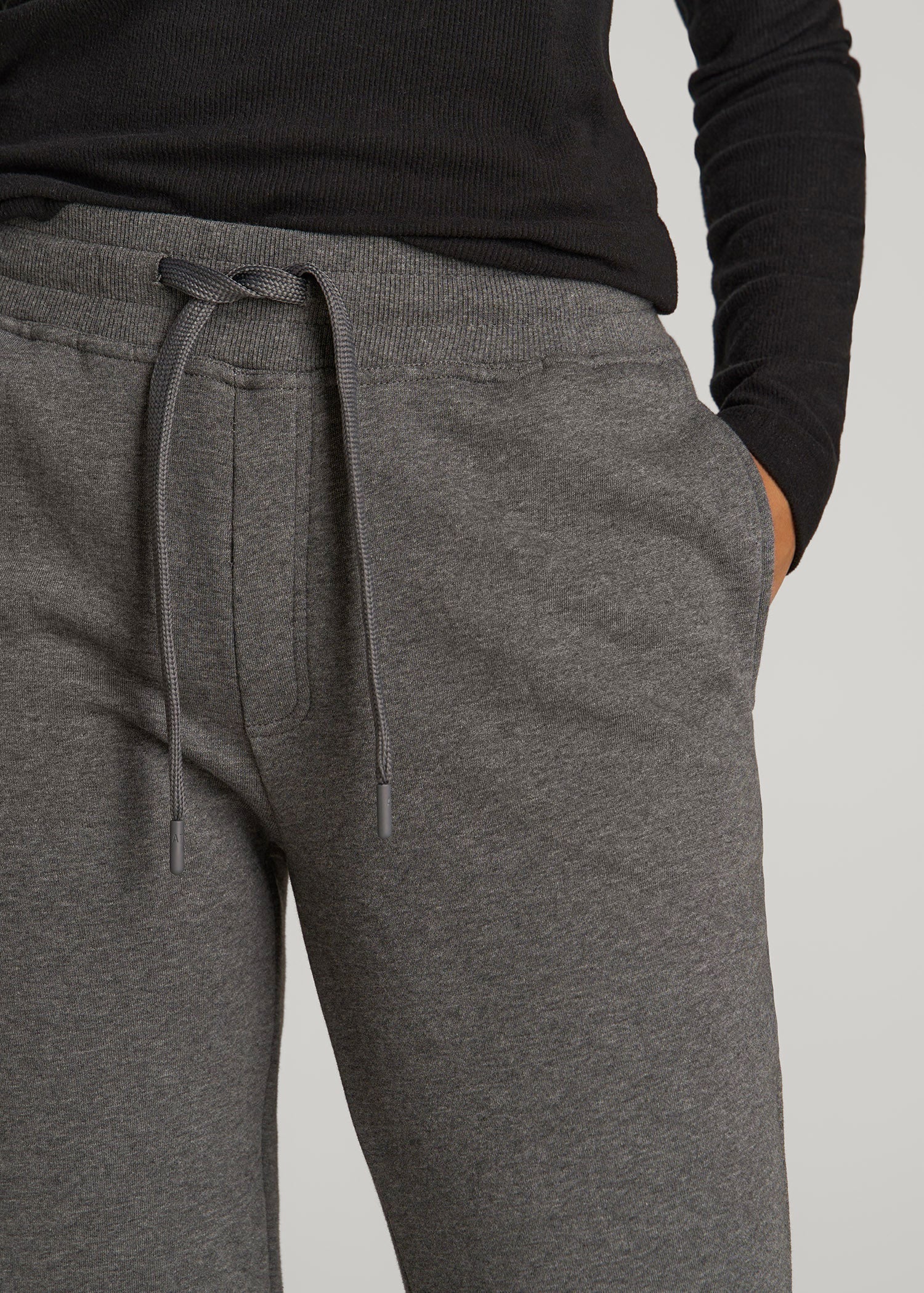 American Tall Outlet | Wearever Fleece Open-Bottom Sweatpants for Tall Women in Charcoal Mix