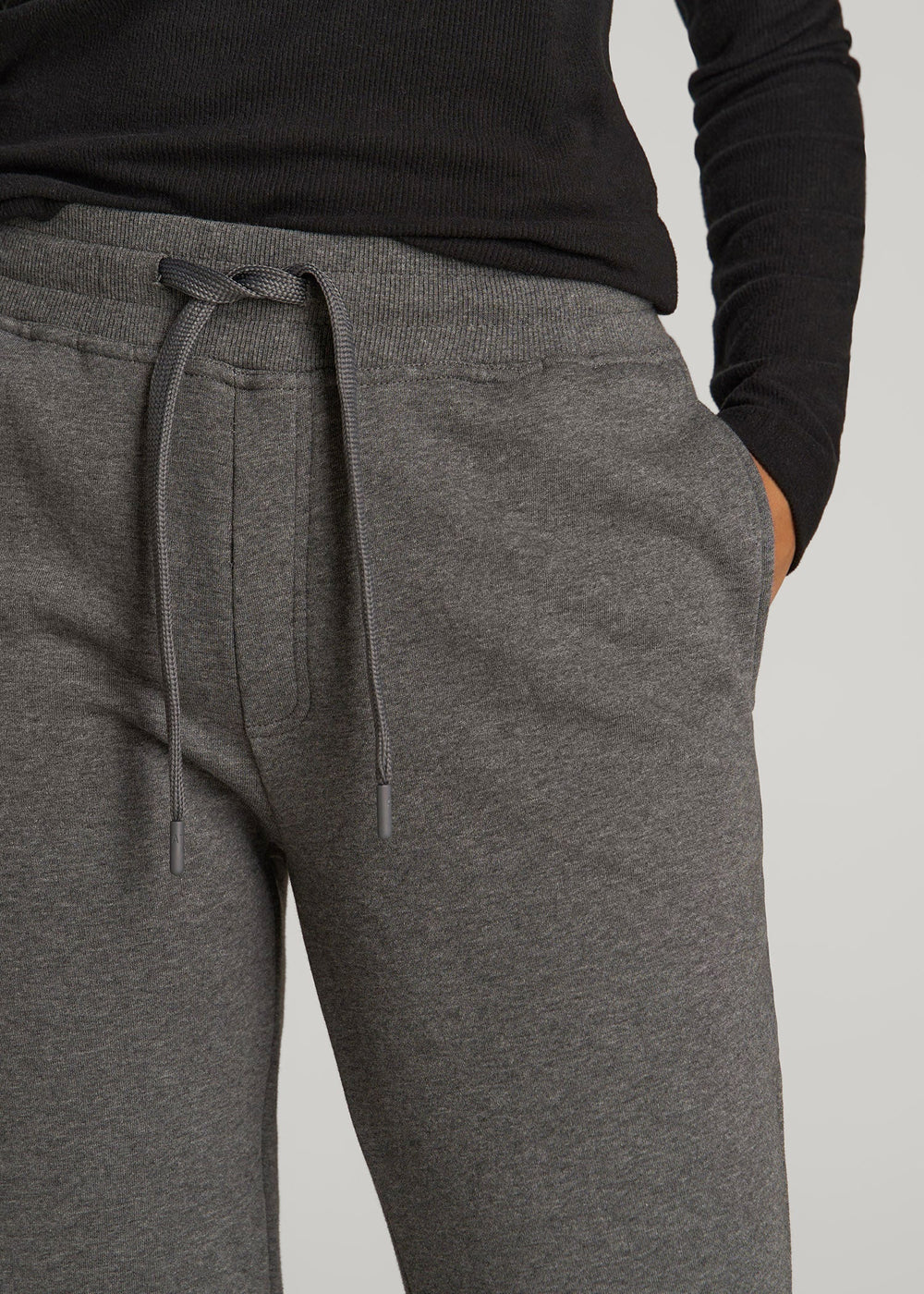 American Tall Outlet | Wearever Fleece Open-Bottom Sweatpants for Tall Women in Charcoal Mix