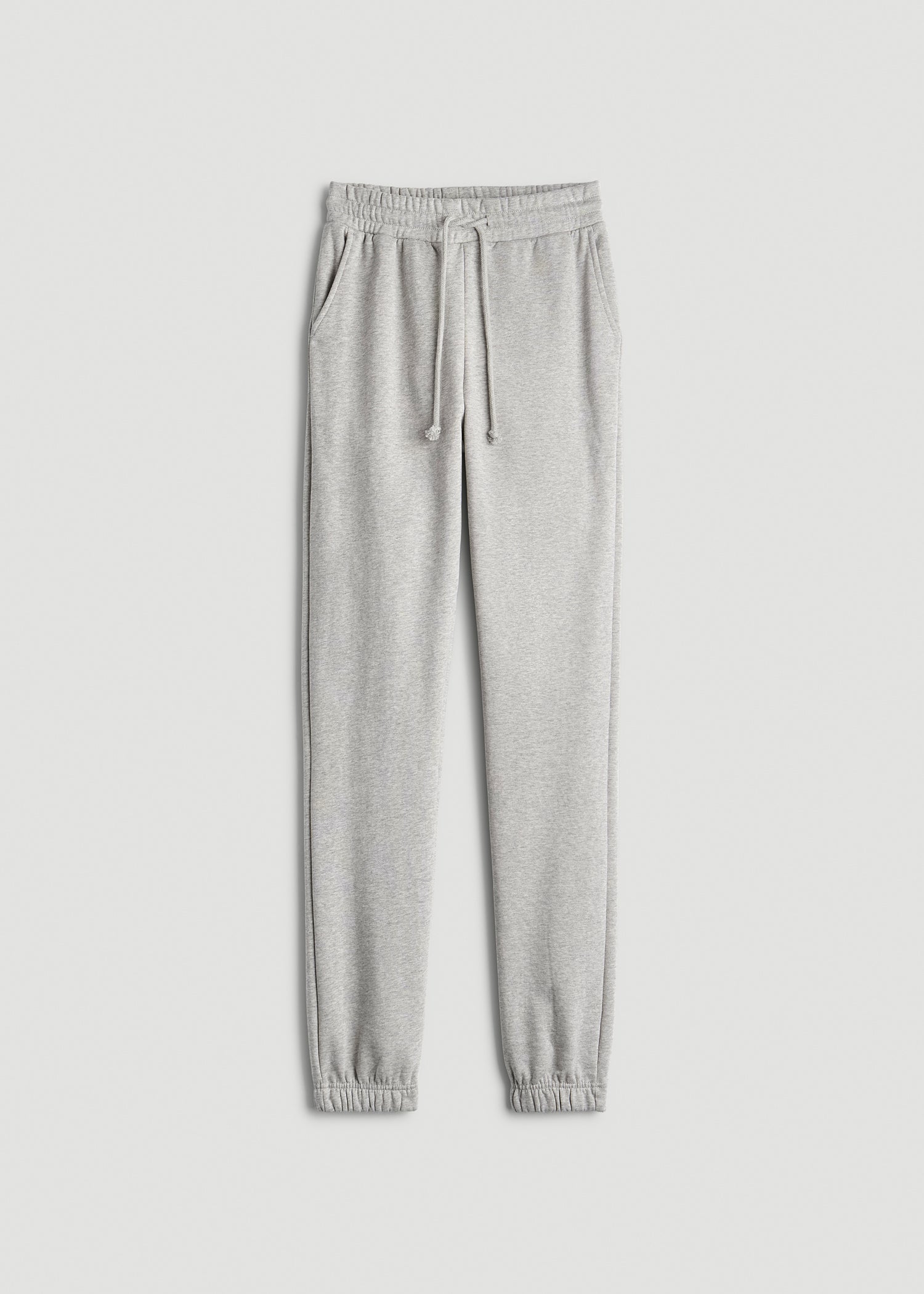 American Tall Online Shop | Wearever Fleece Slim Fit High-Waisted Garment Dye Sweatpants for Tall Women in Grey Mix