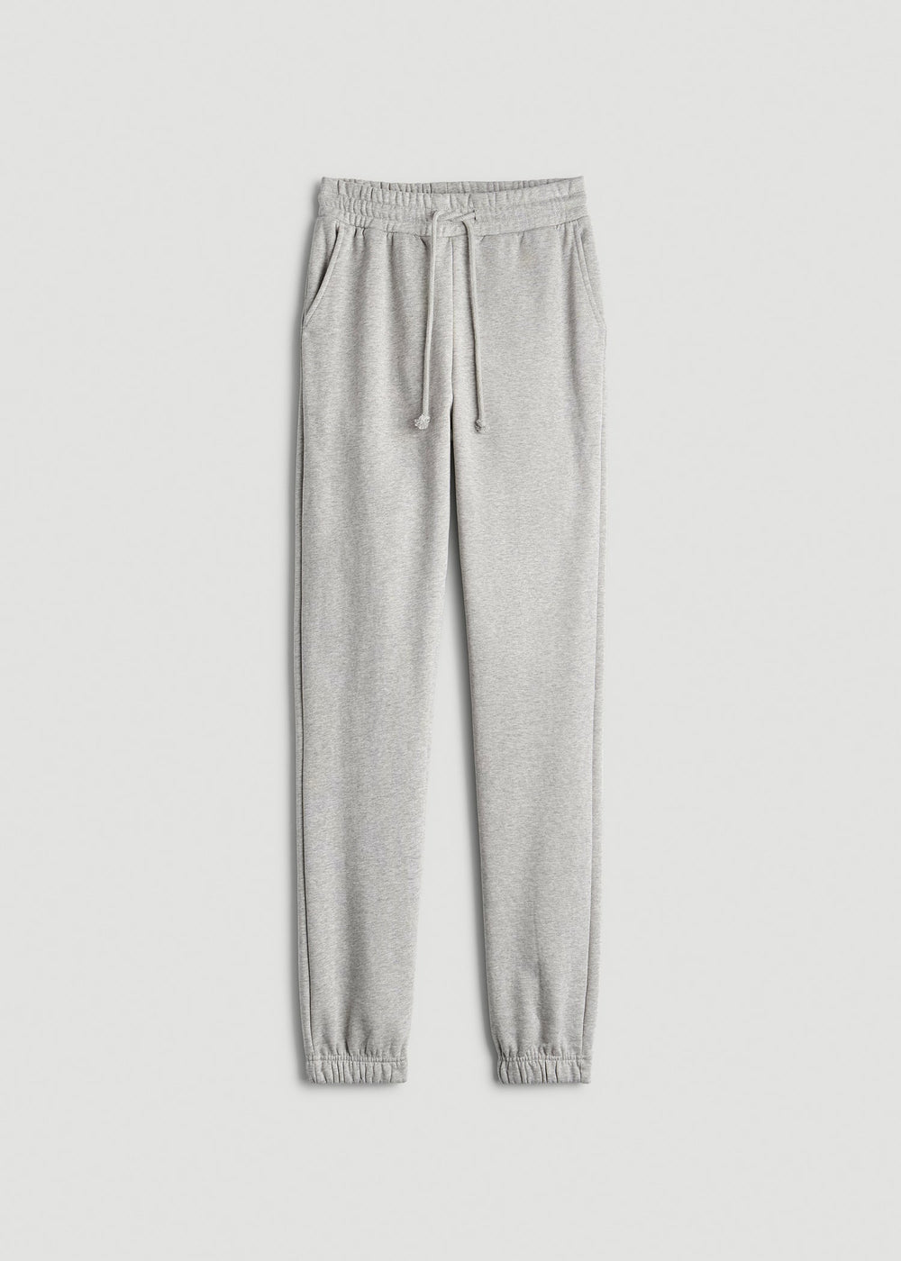 American Tall Online Shop | Wearever Fleece Slim Fit High-Waisted Garment Dye Sweatpants for Tall Women in Grey Mix