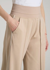 American Tall Discount | Track Pants with Piping for Tall Women in Clay