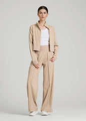 American Tall Discount | Track Pants with Piping for Tall Women in Clay