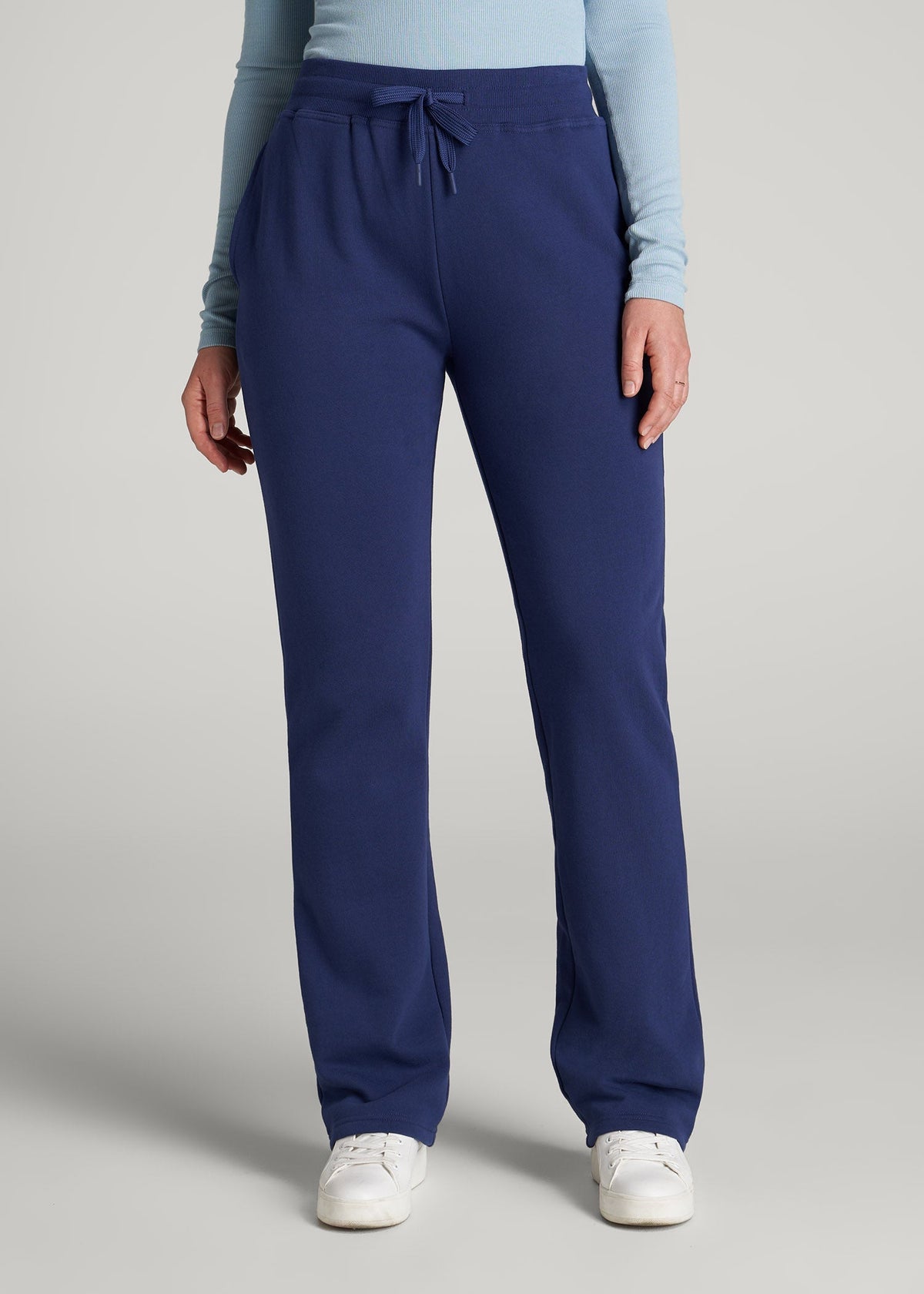 American Tall Outlet | Wearever Fleece Open-Bottom Sweatpants for Tall Women in Midnight Blue