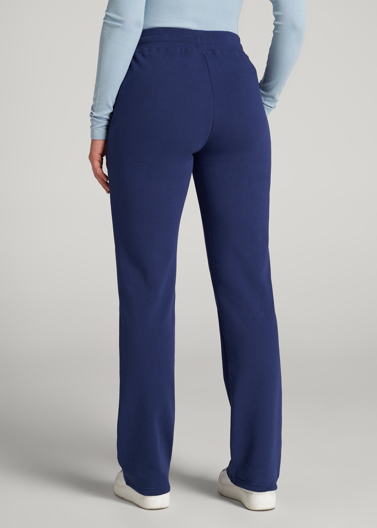 American Tall Outlet | Wearever Fleece Open-Bottom Sweatpants for Tall Women in Midnight Blue