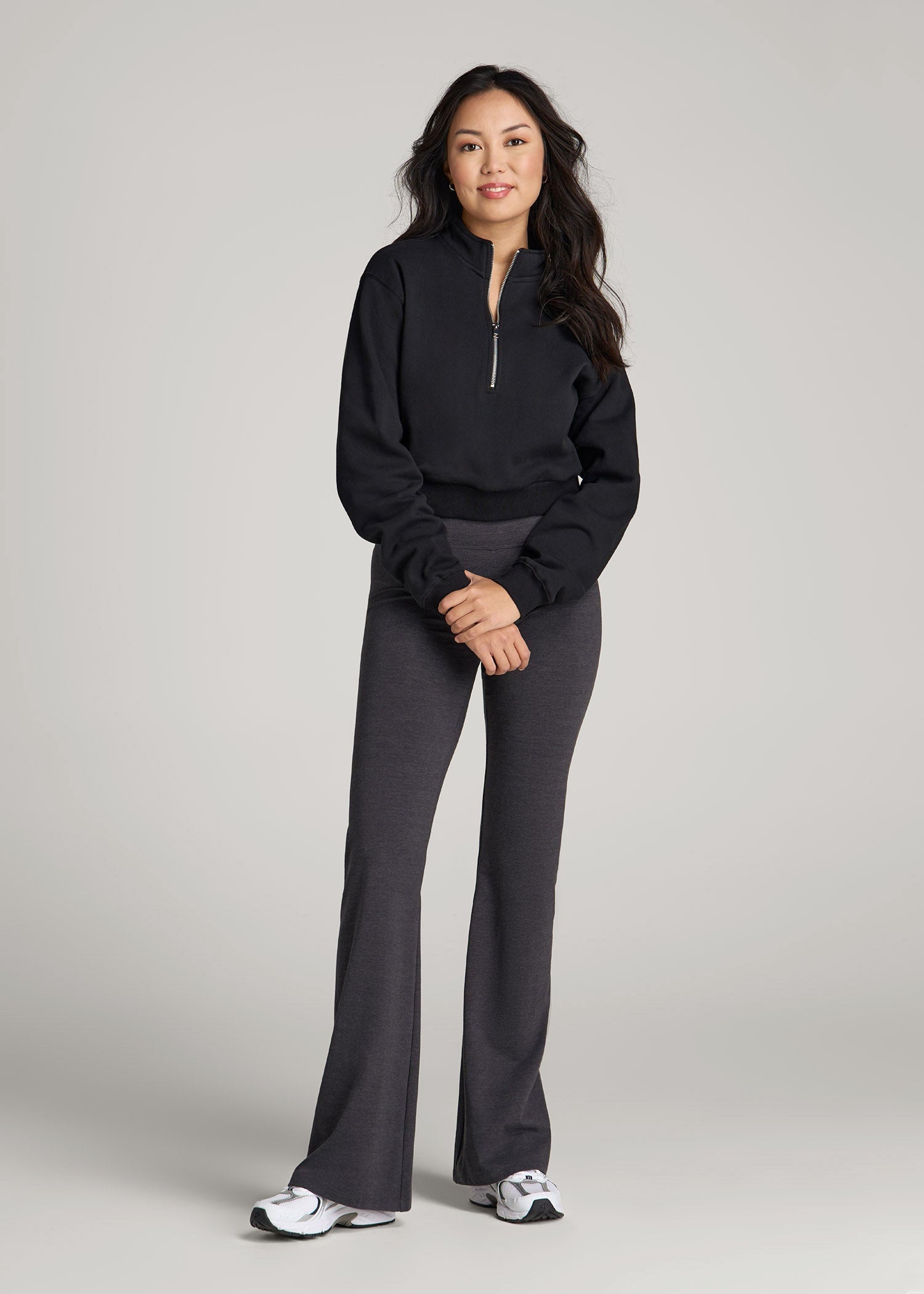 American Tall For Sale | Cotton Flare Leggings for Tall Women in Shadow Grey Mix