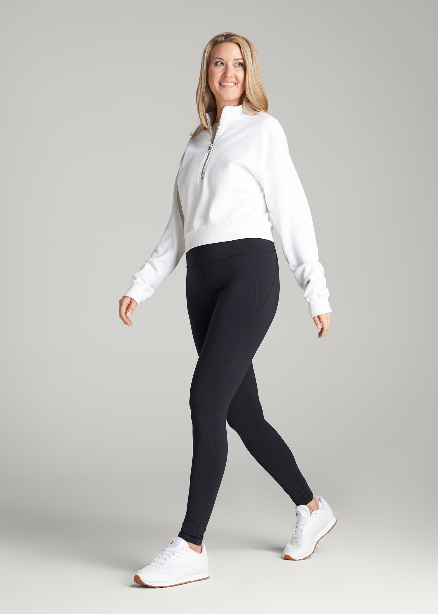 American Tall Online Shop | Fleece-Lined Leggings for Tall Women in Black