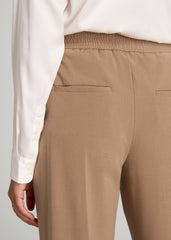 American Tall Online | Flat Front Wide Leg Dress Pants for Tall Women in Fawn