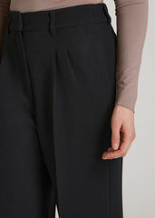 American Tall Sale | Wide Leg Pleated Dress Pants 2.0 for Tall Women in Black