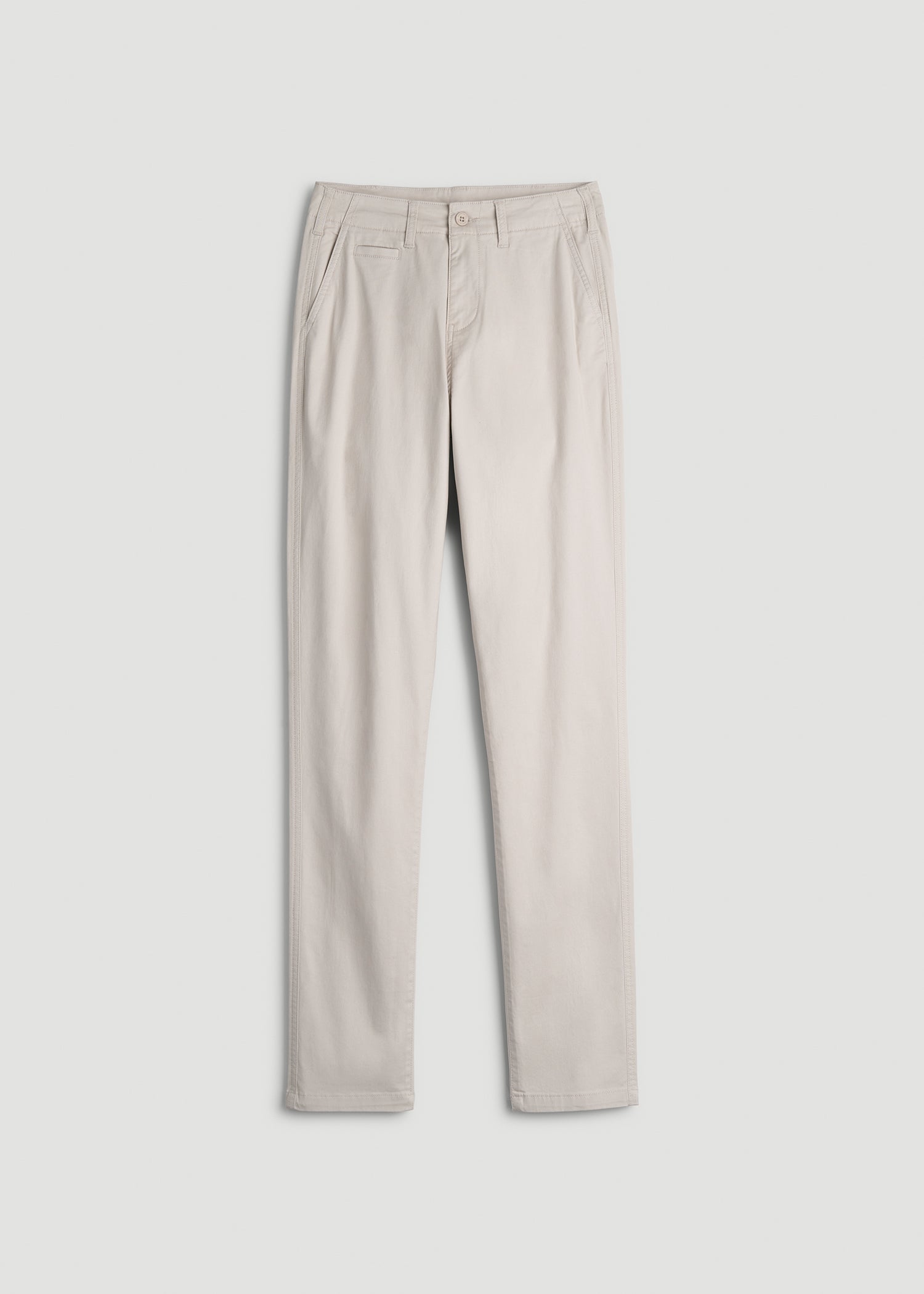 American Tall Outlet | High Rise Tapered Chino Pants for Tall Women in Vanilla Latte
