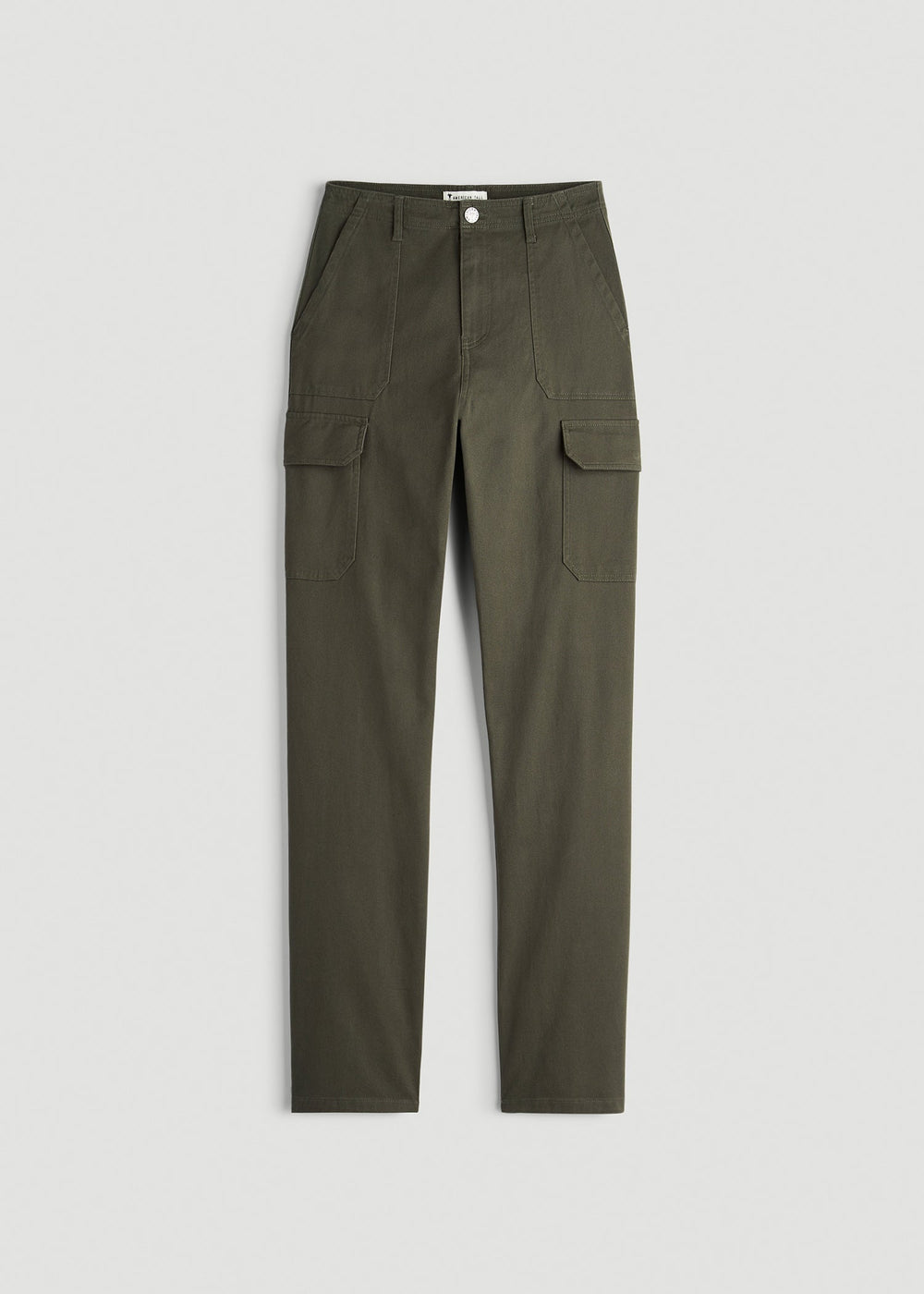 American Tall Online Shop | Straight Leg Cargo Chino Pants for Tall Women in Dark Moss Green