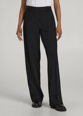 American Tall Discount | Wide-Leg Cuffed Pants for Tall Women in Black
