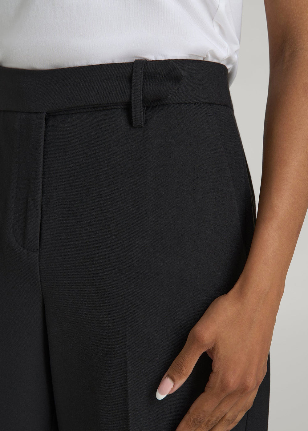 American Tall Discount | Wide-Leg Cuffed Pants for Tall Women in Black