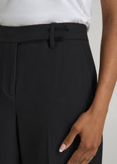 American Tall Discount | Wide-Leg Cuffed Pants for Tall Women in Black