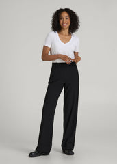 American Tall Discount | Wide-Leg Cuffed Pants for Tall Women in Black