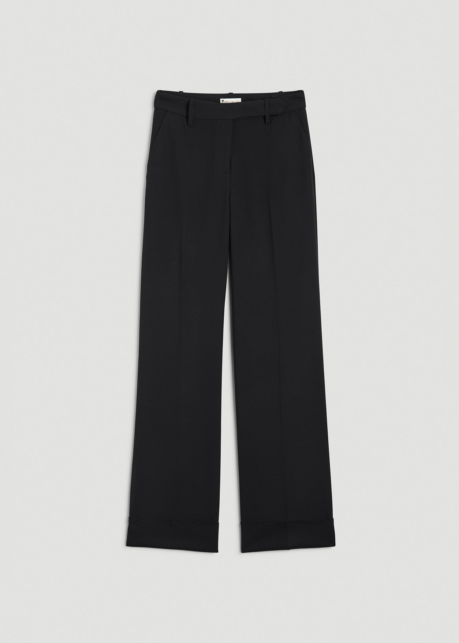 American Tall Discount | Wide-Leg Cuffed Pants for Tall Women in Black
