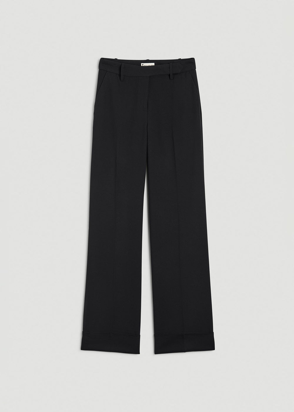 American Tall Discount | Wide-Leg Cuffed Pants for Tall Women in Black
