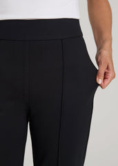 American Tall Online | Soft Flex Ponte Pull On Flare Pants for Tall Women in Black