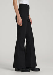 American Tall Online | Soft Flex Ponte Pull On Flare Pants for Tall Women in Black