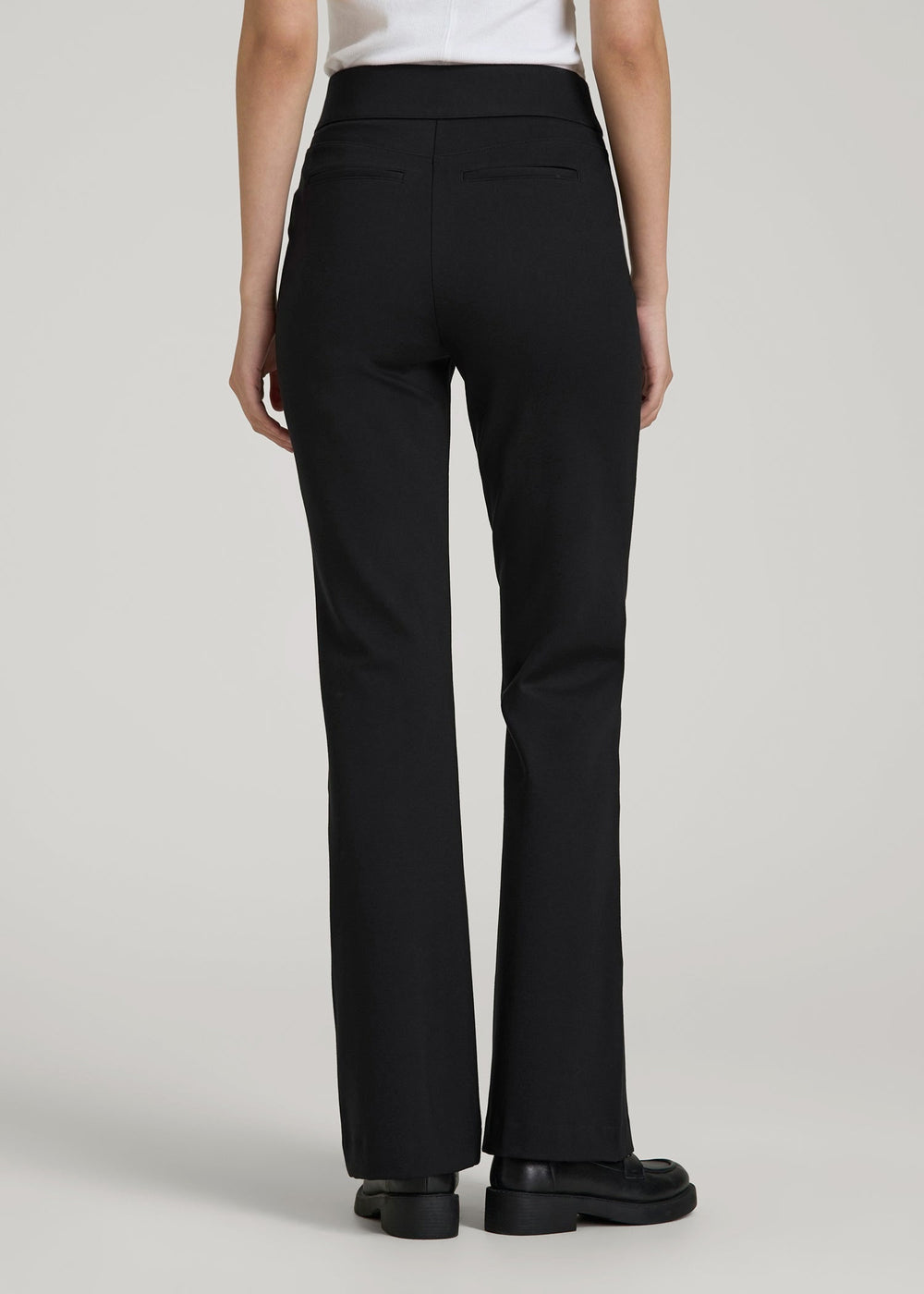 American Tall Online | Soft Flex Ponte Pull On Flare Pants for Tall Women in Black