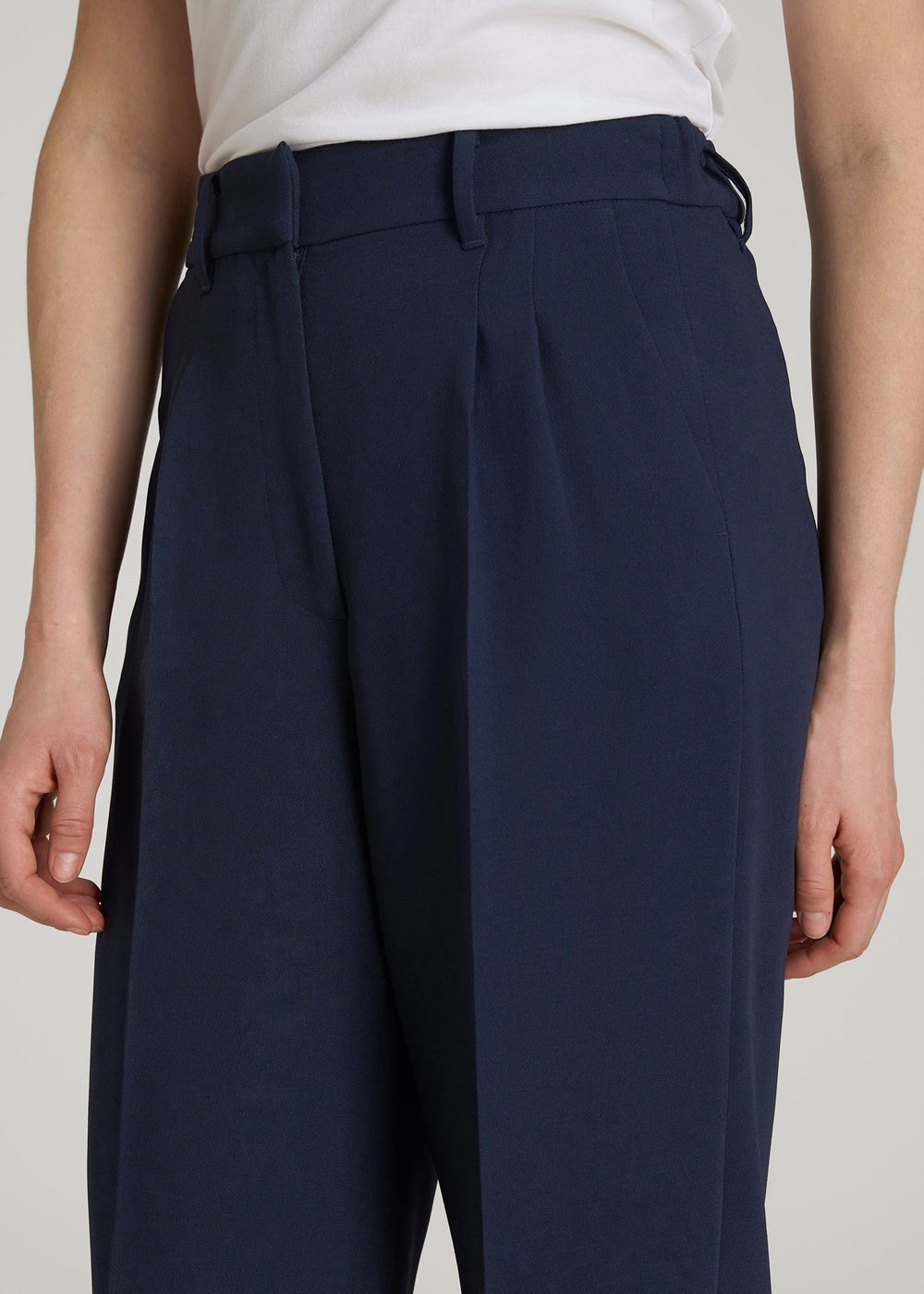 American Tall Sale | Wide Leg Pleated Dress Pants 2.0 for Tall Women in Navy