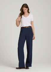 American Tall Sale | Wide Leg Pleated Dress Pants 2.0 for Tall Women in Navy
