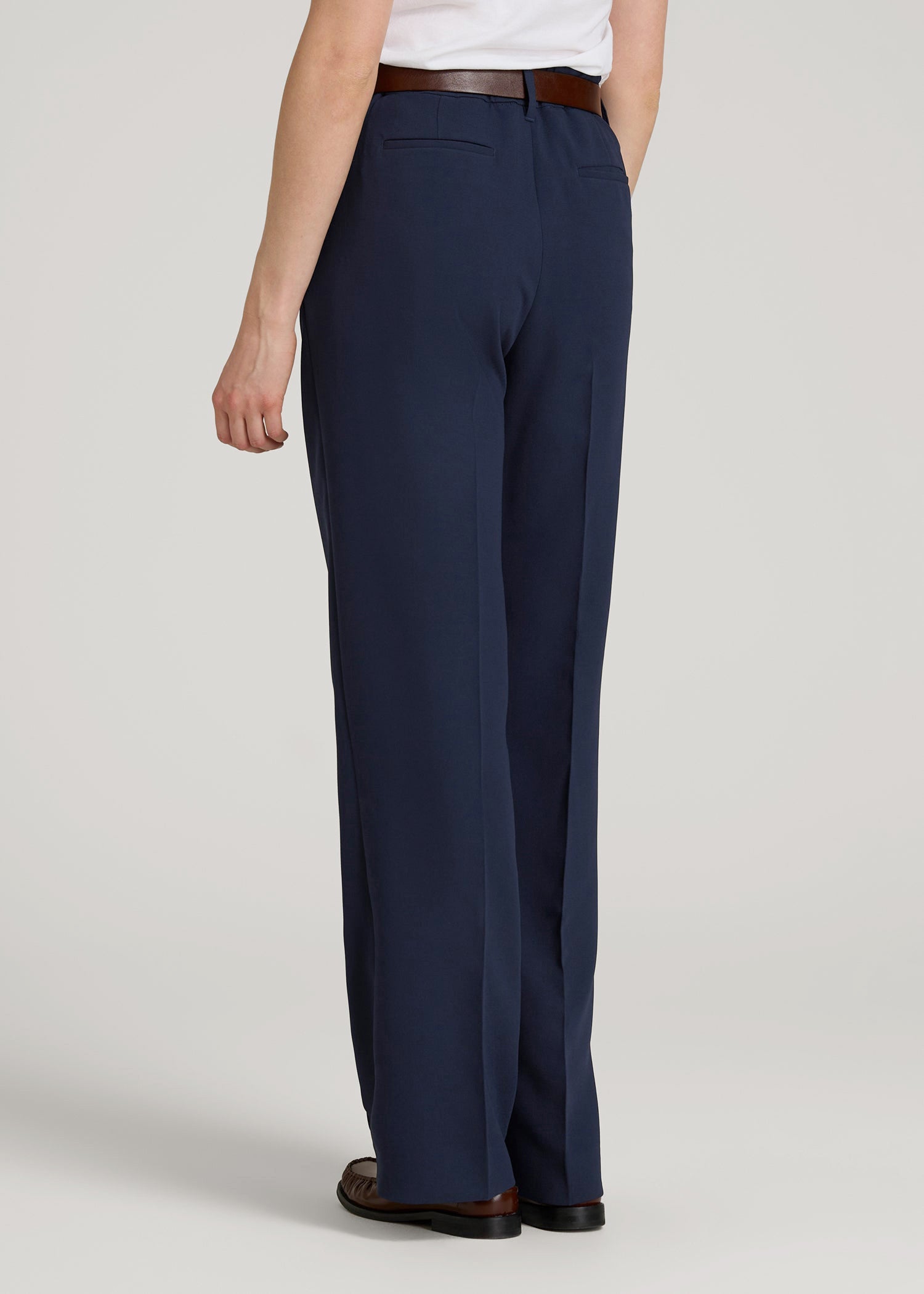American Tall Sale | Wide Leg Pleated Dress Pants 2.0 for Tall Women in Navy