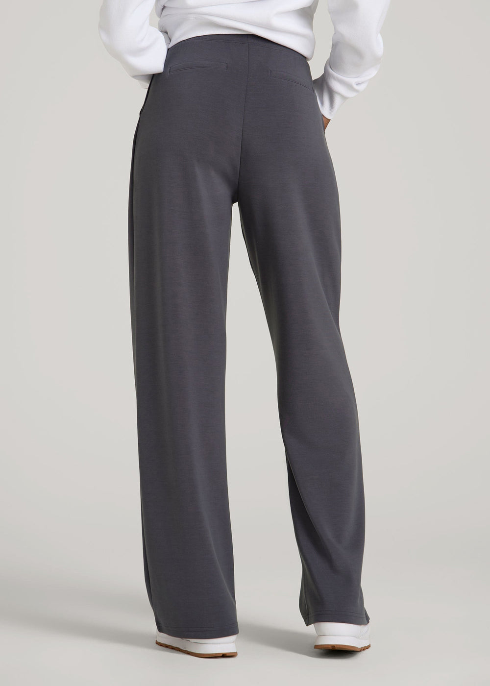 American Tall Online Shop | Soft Motion Pleated Wide Leg Pant for Tall Women in Charcoal Rinse