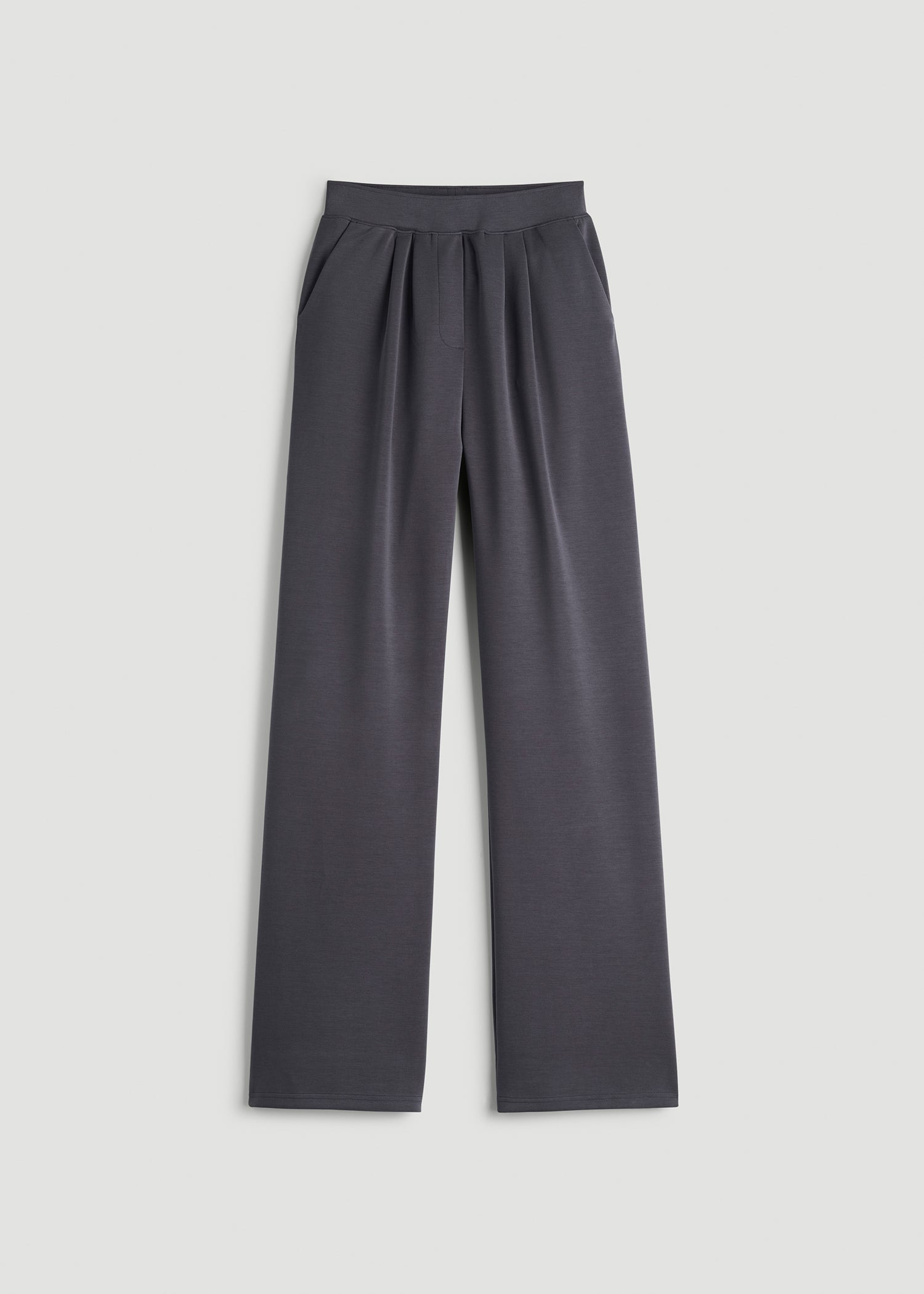 American Tall Online Shop | Soft Motion Pleated Wide Leg Pant for Tall Women in Charcoal Rinse