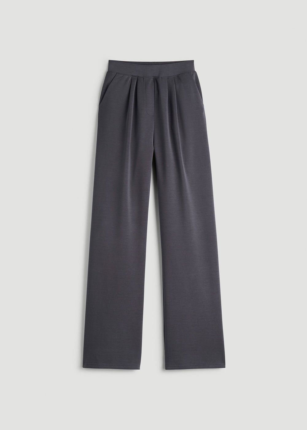 American Tall Online Shop | Soft Motion Pleated Wide Leg Pant for Tall Women in Charcoal Rinse