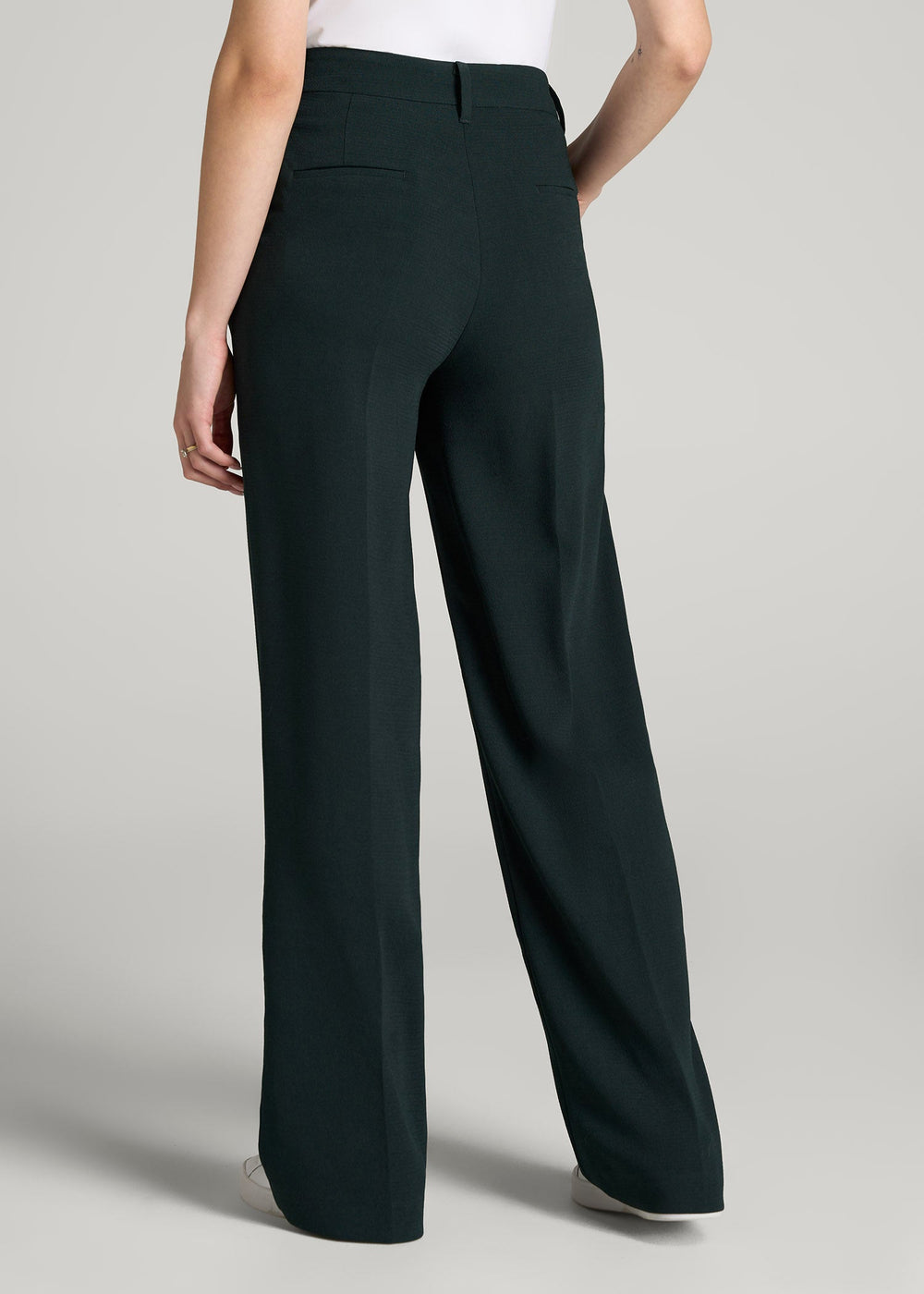 American Tall Online | Pleated WIDE Leg Dress Pants for Tall Women in Midnight Green