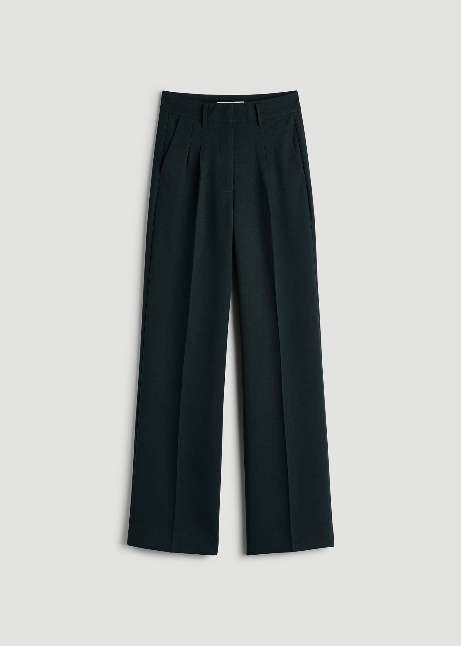 American Tall Online | Pleated WIDE Leg Dress Pants for Tall Women in Midnight Green