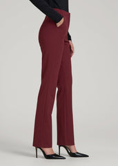 American Tall Sale | Freedom Flex Slim Straight Leg Dress Pants for Tall Women in Tawny Port