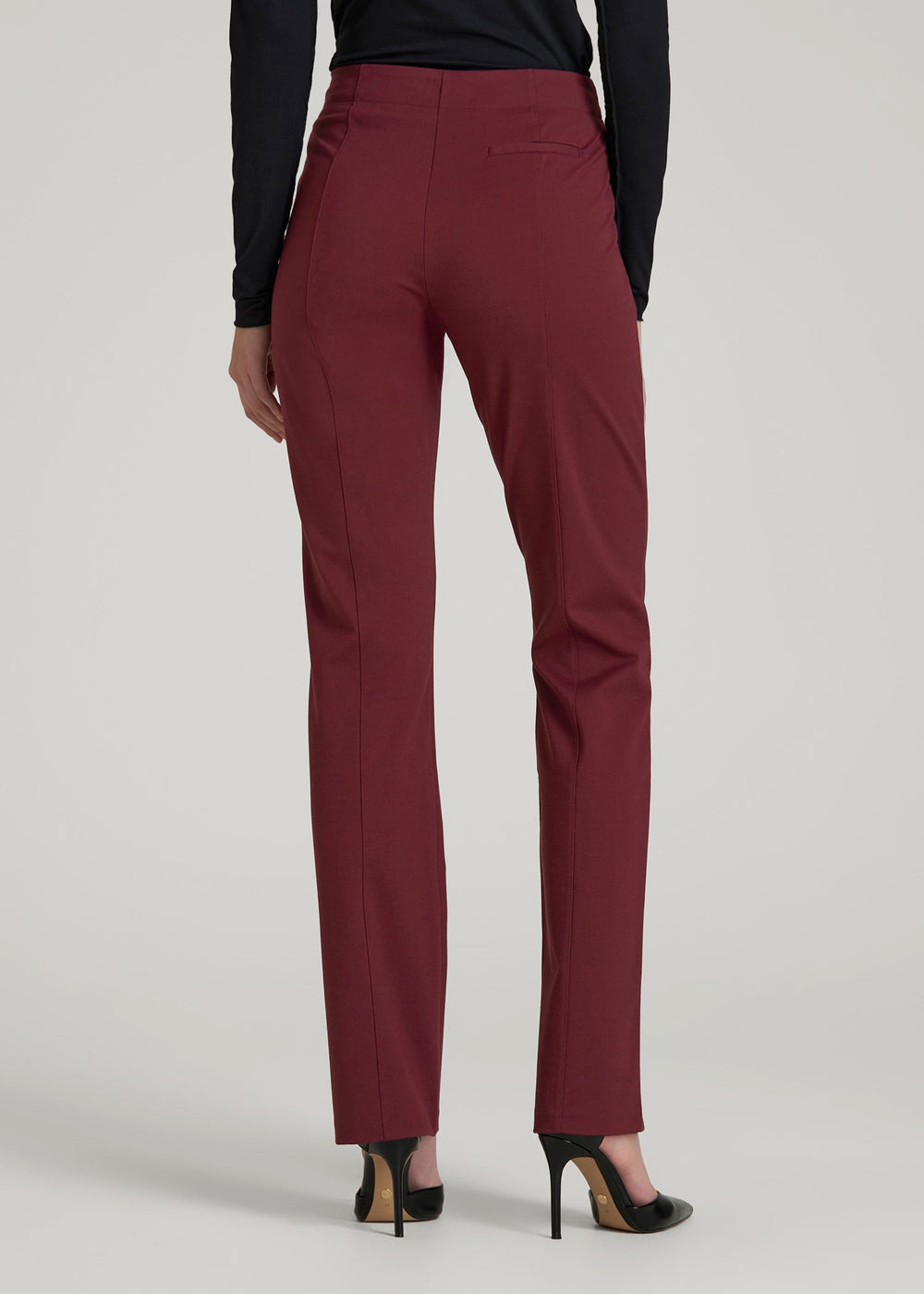 American Tall Sale | Freedom Flex Slim Straight Leg Dress Pants for Tall Women in Tawny Port