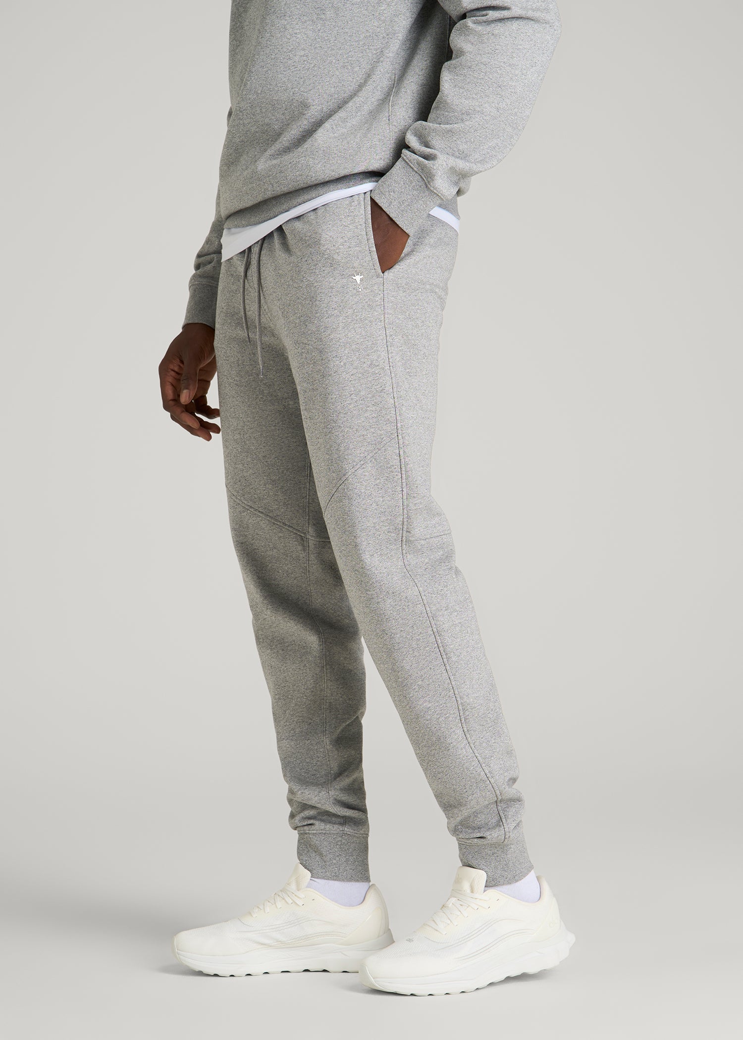 American Tall Discount | Core Motion Fleece Jogger for Tall Men in Heathered Grey